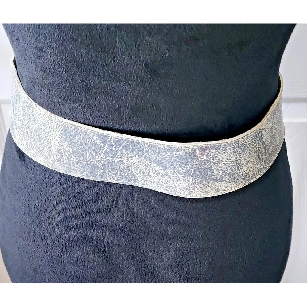 Womans Vintage 90's Denim Look 2 inch Fashion Structured Belt SIze S/M